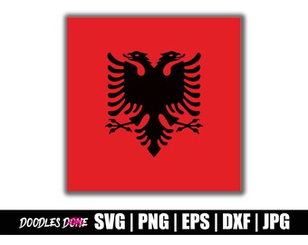 Albania Flag svg, png, eps, dxf, jpg files, Clip Art, Vector, Cricut, Cut File - Instant Download