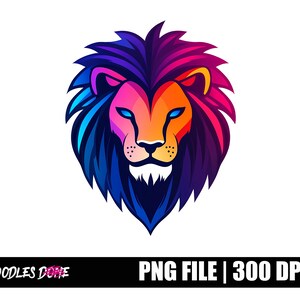 Lion PNG File | Lion Art | Lion Shirt Sublimation | Lion Portrait | Lion Transparent Design | DTG Printing | Instant Digital Download