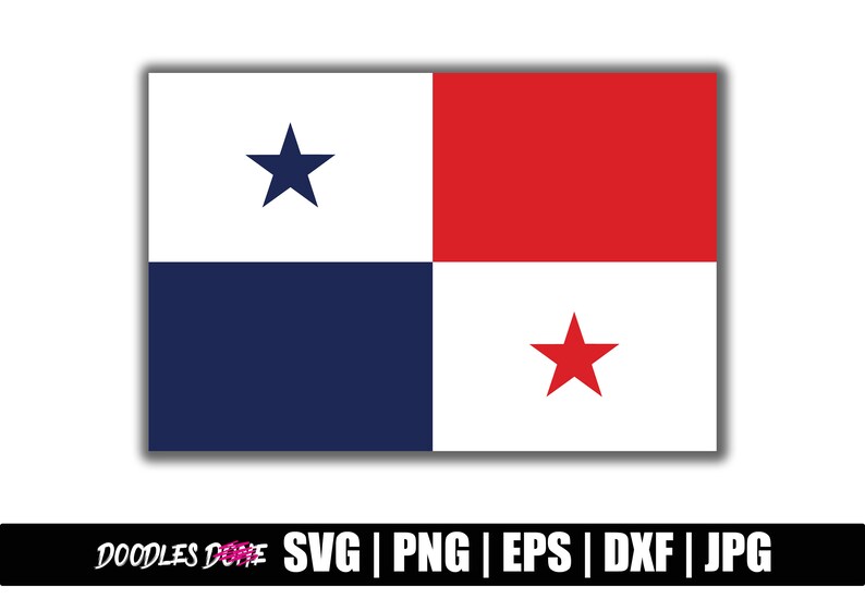 Bandera de Panamá SVG / Bandera de Panamá PNG / Bandera de Panamá Clip Art / Vector de bandera de Panamá / Cricut de bandera de Panamá / Archivo de corte de bandera de Panamá imagen 1