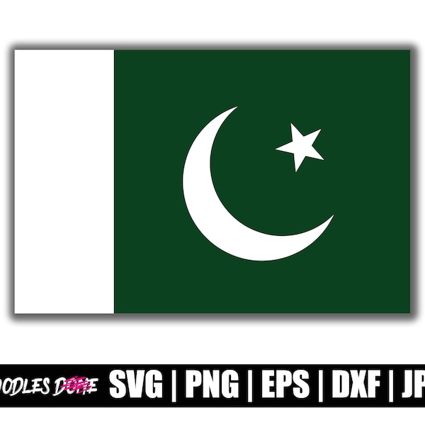 Pakistan Flag svg, png, eps, dxf, jpg files, Clip Art, Vector, Cricut, Cut File - Instant Download