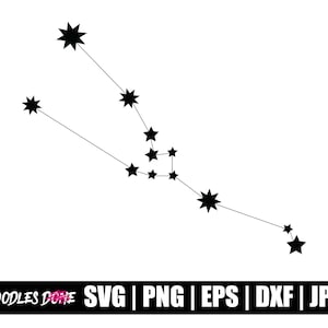 Taurus Zodiac Constellation svg, png, eps, dxf, jpg bestanden, Clip Art, Vector, Cricut, Cut File - Instant Download