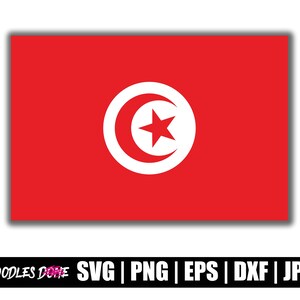 Tunisie Flag svg, png, eps, dxf, fichiers jpg, Clip Art, Vector, Cricut, Cut File - Téléchargement instantané