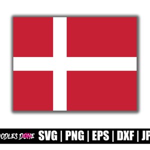 Könnte beinhalten: Eine rote Flagge mit einem weißen Kreuz, die die Flagge Dänemarks darstellt.