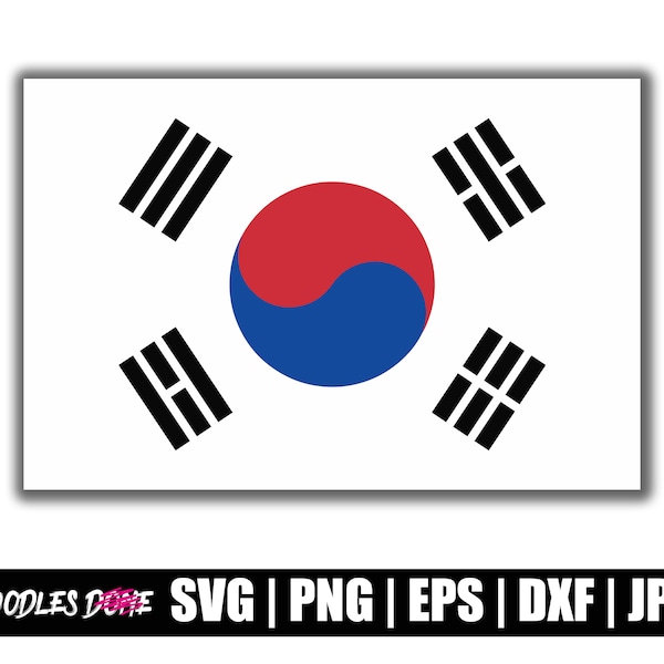 South Korea Flag SVG | South Korea Flag PNG | South Korea Flag Clip Art | South Korea Vector | South Korea Cricut Cut File