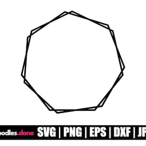 May include: A black and white outline of a geometric shape resembling an octagon.