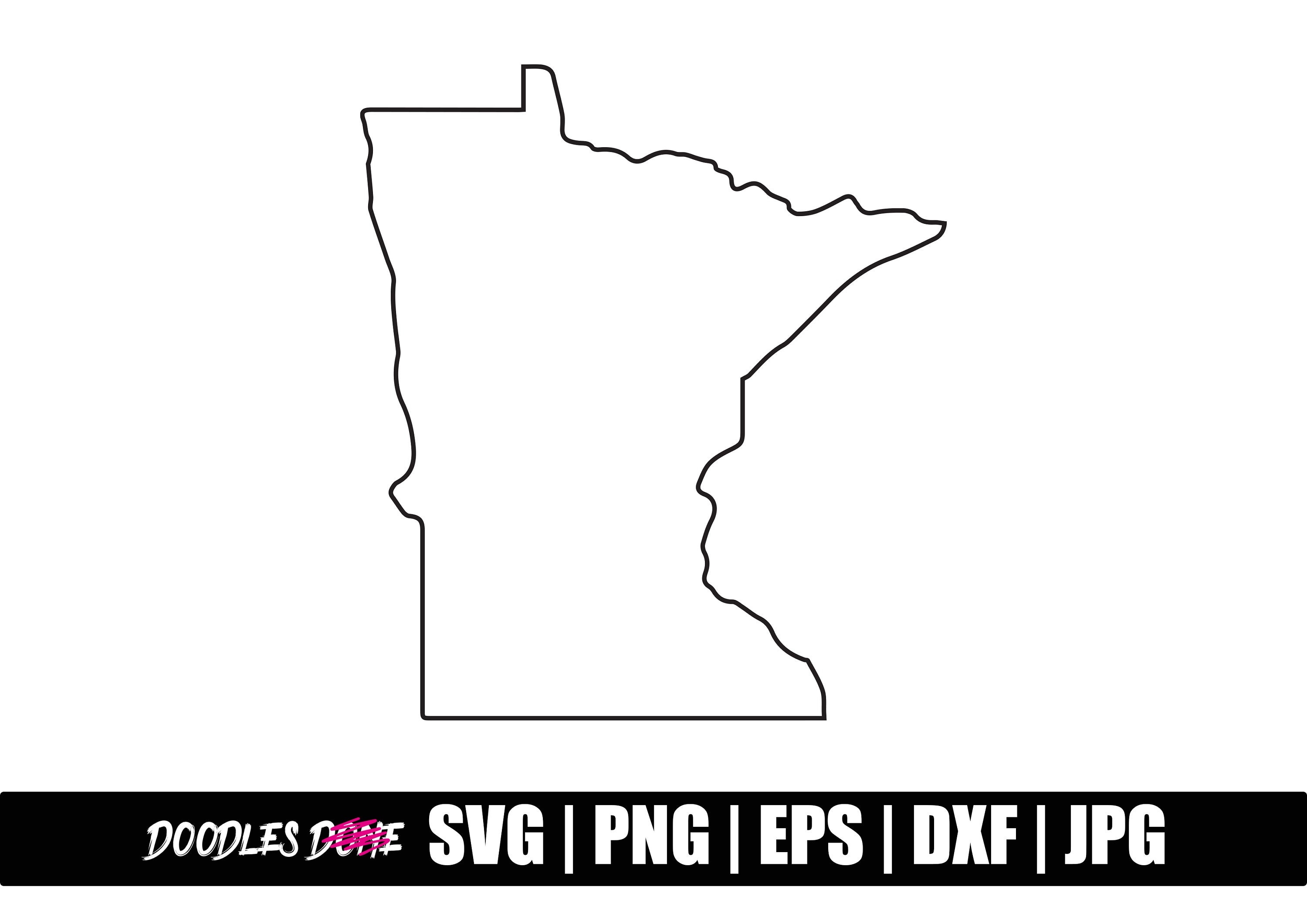 Minnesota Outline Svg, Png, Eps, Dxf, Jpg Files, Clip Art, Vector ...