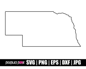Contour du Nebraska SVG | Nébraska PNG | Clipart Nebraska | Vecteur du Nebraska | Nébraska Cricut | Lime Nebraska