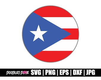 Puerto Rico Round Flag SVG | Puerto Rico PNG | Puerto Rico Flag Clip Art | Puerto Rico Vector | Puerto Rico Cricut | Puerto Rico Cut File