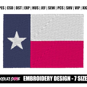 Texas Flag State Machine Embroidery Design | Pes Format | DST Format