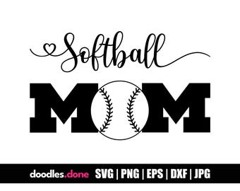 Softball Mama SVG, Baseball Mama SVG, Baseball Umriss SVG, Baseball Clip Art, Baseball Vektor, Baseball Schnittdatei