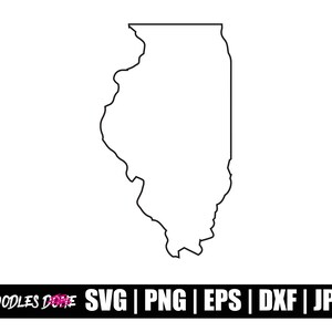 Illinois Outline svg, png, eps, dxf, arquivos jpg, Clip Art, Vetor, Cricut, Arquivo de Corte - Download Instantâneo