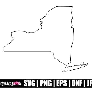 Upstate New York Outline Map Vector Image Cricut Cut (Download Now