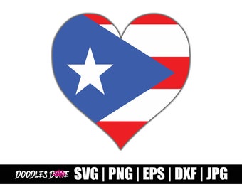 Puerto Rico Heart Flag SVG | Puerto Rico PNG | Puerto Rico Flag Clip Art | Puerto Rico Vector | Puerto Rico Cricut | Puerto Rico Cut File