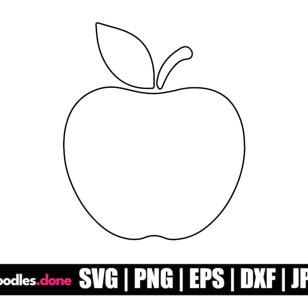 Apple Outline SVG | Apple Outline PNG | Apple Outline Clip Art | Apple Outline Vector | Apple Cricut | Apple Cut File | Apple Silhouette