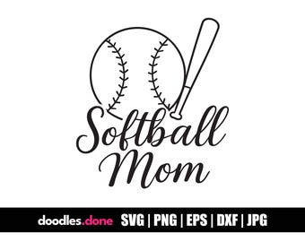 Softball Mama SVG, Baseball Mama SVG, Baseball Umriss SVG, Baseball Clip Art, Baseball Vektor, Baseball Schnittdatei