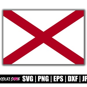Drapeau de l'état de l'Alabama SVG | Alabama PNG | Clipart Alabama | Vecteur de l'Alabama | Cricut Alabama | Lime Alabama