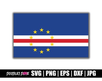 Cape Verde Flag svg, png, eps, dxf, jpg files, Clip Art, Vector, Cricut, Cut File - Instant Download