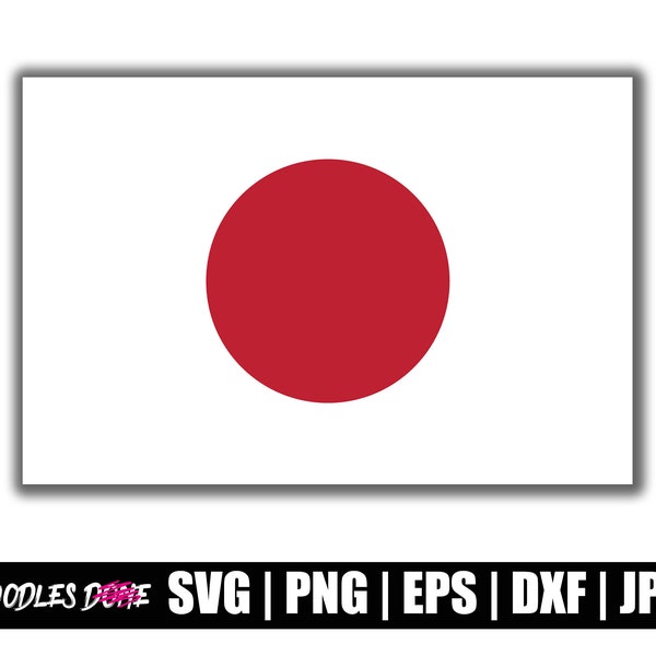 Japan Flag svg, png, eps, dxf, jpg files, Clip Art, Vector, Cricut, Cut File - Instant Download