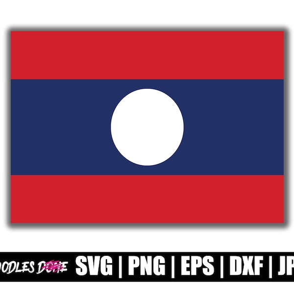 Laos Flag svg, png, eps, dxf, jpg files, Clip Art, Vector, Cricut, Cut File - Instant Download