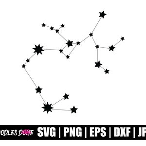 Constelação do Zodíaco de Sagitário svg, png, eps, dxf, arquivos jpg, clipart, vetor, Cricut, arquivo cortado - download instantâneo
