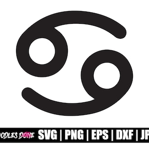 Krebs Sternzeichen Zeichen svg, png , eps, dxf, jpg Dateien, Clip Art, Vektor, Cricut, Cut Datei - Instant Download