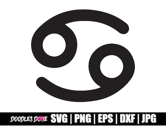 Segno zodiacale Cancro in formato svg, png, eps, dxf, file jpg, Clip Art, Vettore, Cricut, File di taglio - Download istantaneo