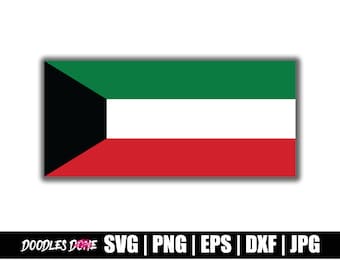 Kuwait Flag svg, png, eps, dxf, jpg files, Clip Art, Vector, Cricut, Cut File - Instant Download