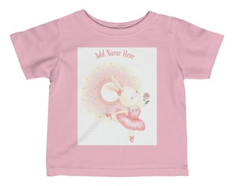 Roze Bunny Ballerina Baby Fine Jersey T-shirt