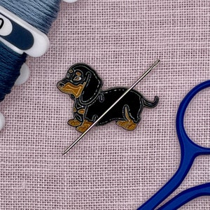 DACHSHUND - Magnetic Needle Minder for Cross Stitch, Embroidery, Sewing and Needlework. A Stitching Essential and Perfect Craft Gift