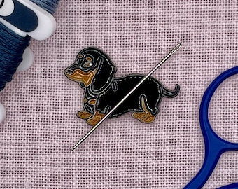 Dachshund Needle Minder: Cross Stitch, Embroidery, Sewing Gift