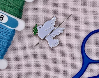 WHITE DOVE - Magnetic Needle Minder for Cross Stitch, Embroidery, Sewing and Needlework. A Stitching Essential and Perfect Craft Gift