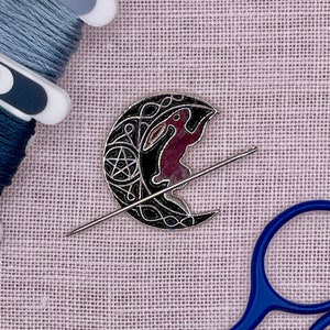 MOON HARE Magnetic Needle Minder for Cross Stitch, Embroidery, Sewing and Needlework. A Stitching Essential and Perfect Craft Gift