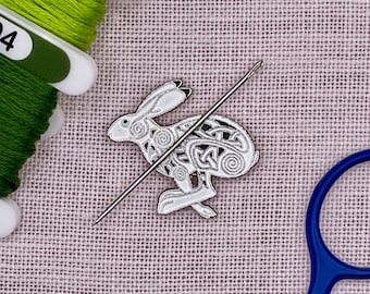 CELTIC HARE - Magnetic Needle Minder for Cross Stitch, Embroidery, Sewing and Needlework. A Stitching Essential and Perfect Craft Gift