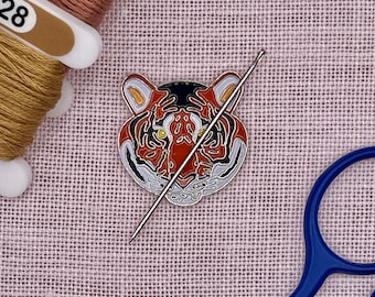 Tiger Magnetic Needle Minder: Cross Stitch, Embroidery, Sewing