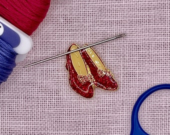 RUBY SLIPPERS - Magnetic Needle Minder for Cross Stitch, Embroidery, Sewing and Needlework. A Stitching Essential and Perfect Craft Gift