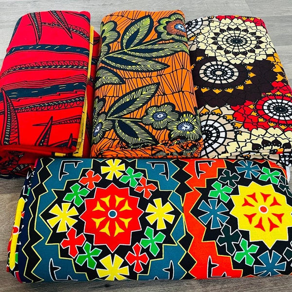 African fabric ,Ankara 4 fat quater bundle,Ankara sewing material,quilting cotton,patchwork,home decor,fabric strip,dressmaking