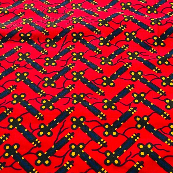 African print cotton,Ankara material sewing print,beautiful tailoring,Red cotton Fabric,Patchwork,Sewing,gift for mom,Cotton Fabric stash