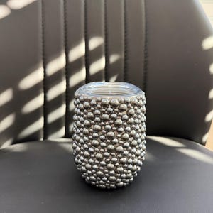Grey Pearl Insulated Wine Tumbler – Handmade Beverage Cup
