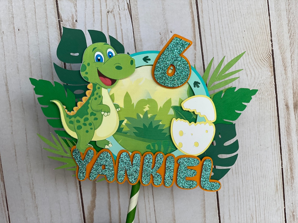 Baby Dino Cake Topper dinosaur cake topper dinosaur themed Etsy