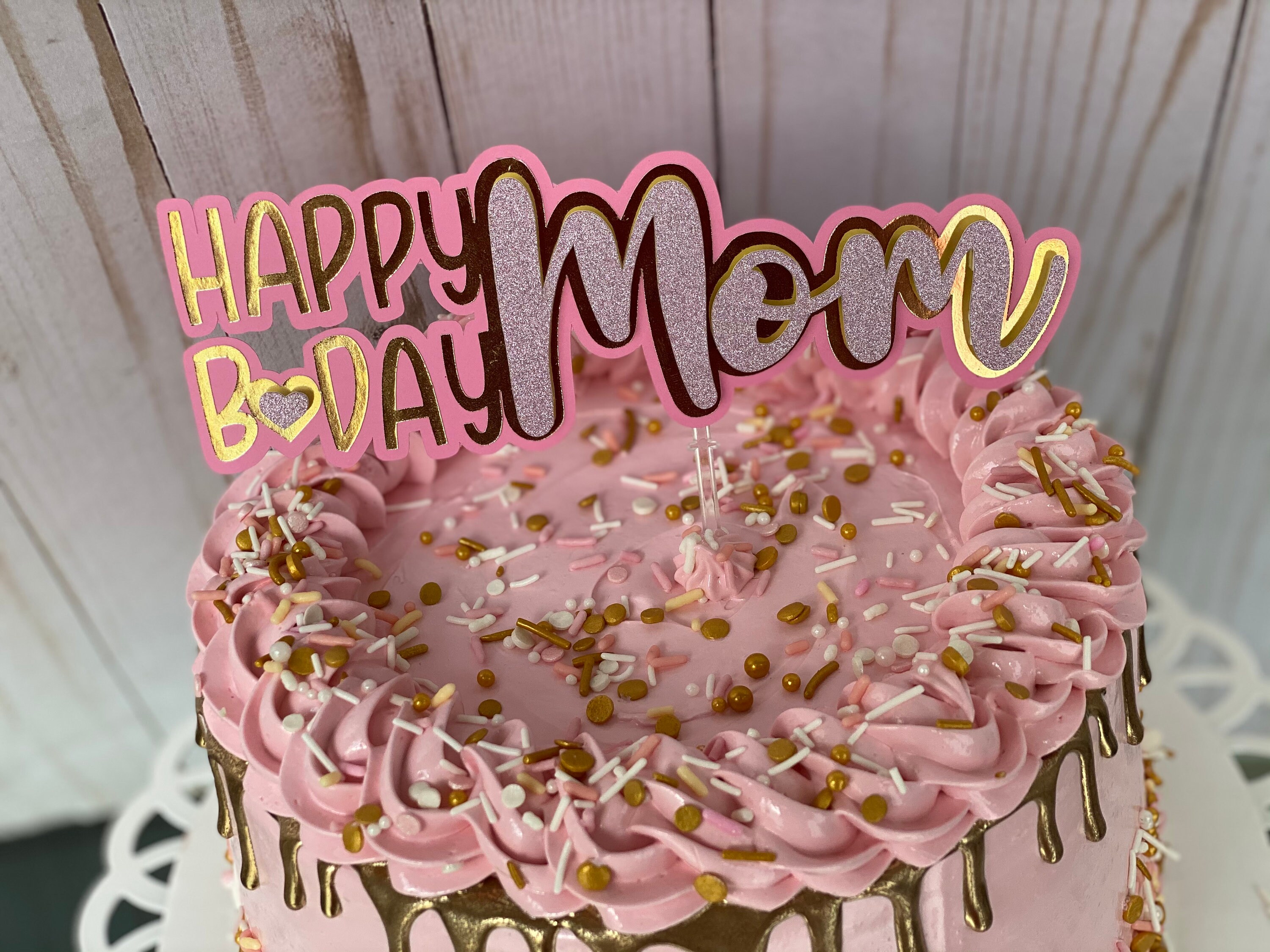 Happy birthday mom Cake topper Etsy