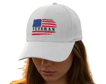 Gorra bordada con bandera de veterano, gorra patriótica