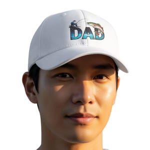 Angeln Papa Mütze, gestickte Regenbogenforelle, Fischer Geschenk, Papa Mütze, Outdoorsy Mütze, Angler Geschenk, Einzigartiges Papa Geschenk, BaumwollBaseballmütze