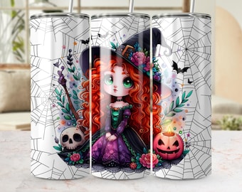 Envoltura para vaso de princesa bruja: diseño de sublimación de Halloween de 20 oz (descarga digital).