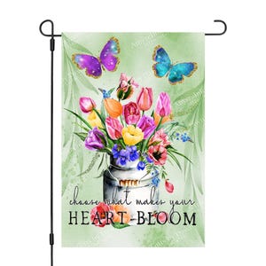 Blooming Heart Garden Flag | Vibrant Double-sided Print | Housewarming or Any Occasion Gift