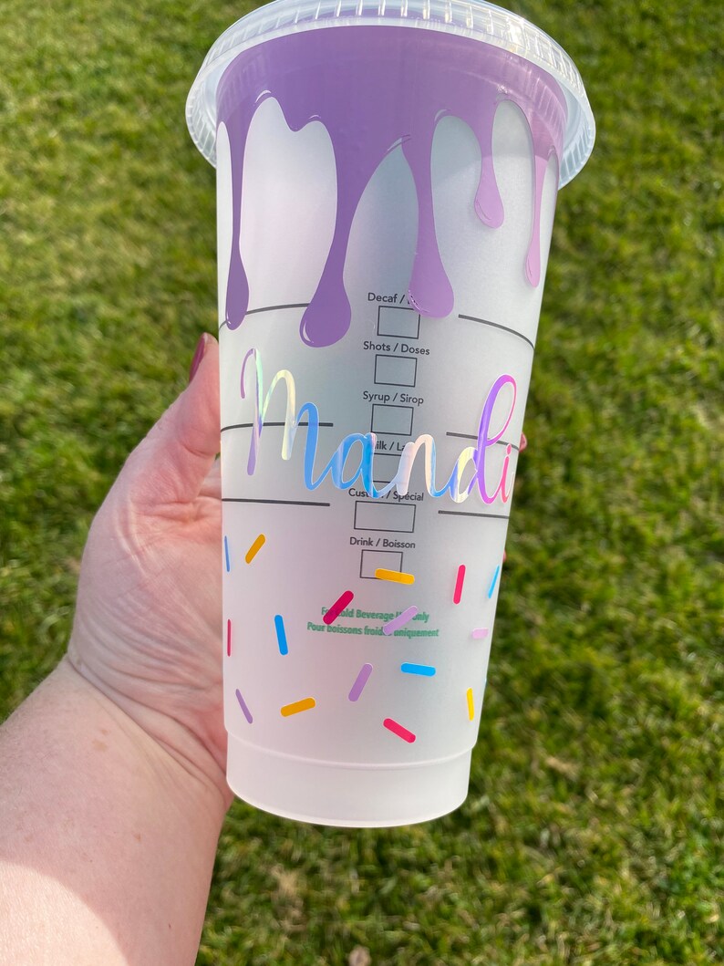 Sprinkled Donut Cup. Dunkin Donut Cup. Ice Cream Tumbler. Etsy