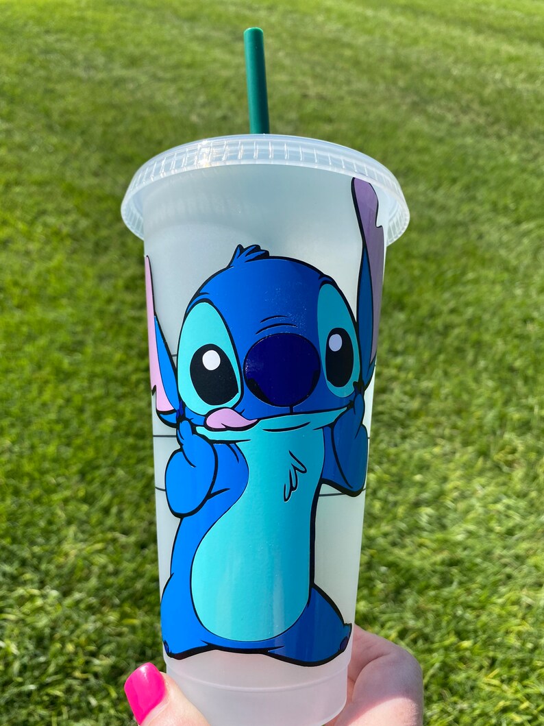 Stitch inspired cup. Custom Stitch cup. Disney lover Etsy