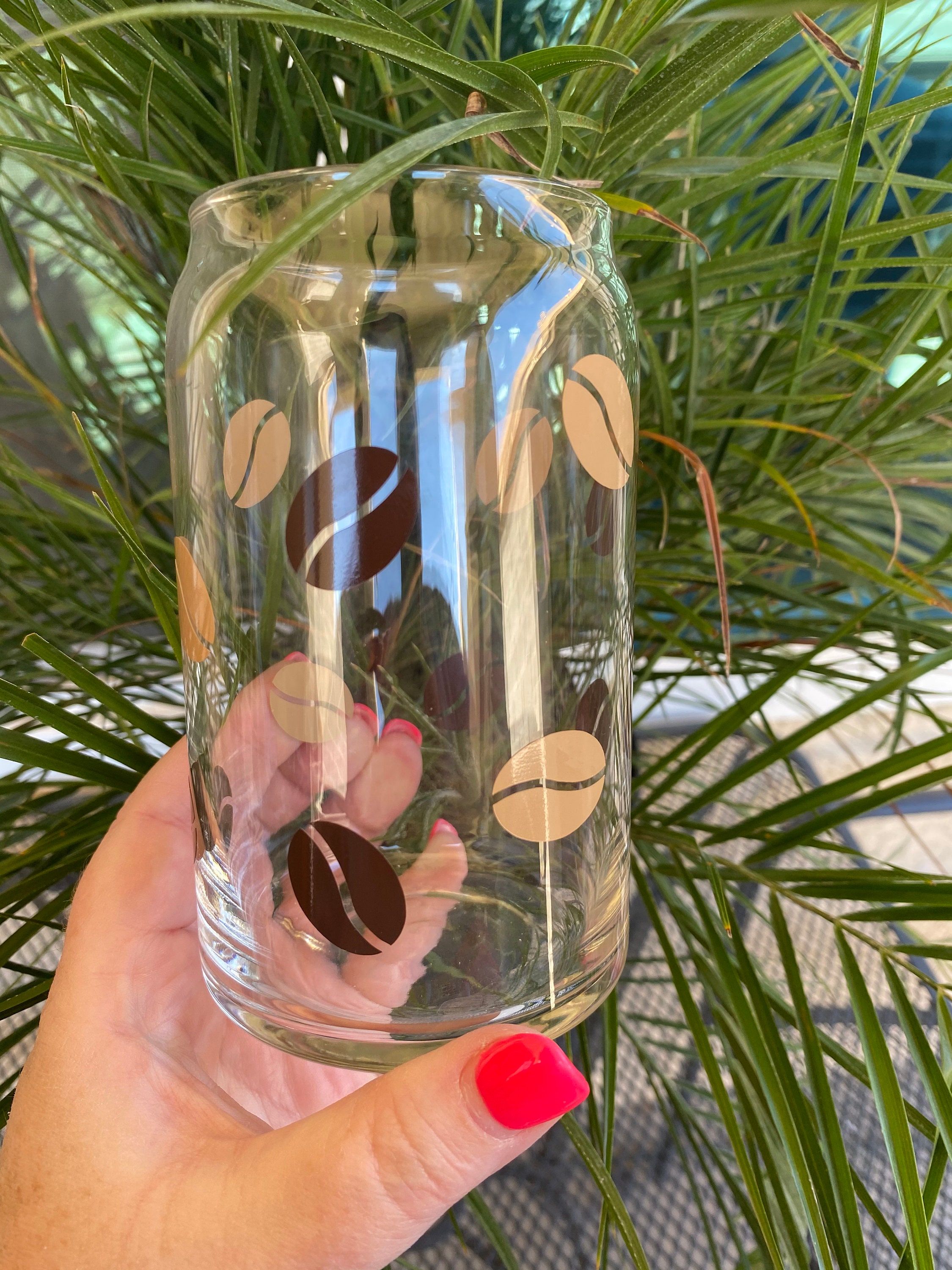 Can shaped glass coffee cup. Coffee mug. Etsy