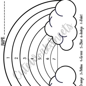 Color by Number rainbow Worksheet! /Rainbow / Learn your colors/ PRINTABLE