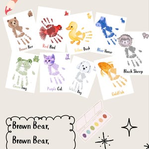 Brown Bear Handprint Craft Art Activity, Toddler, Keepsake Learning, Brown Bear Brown Bear, Handprint Activity