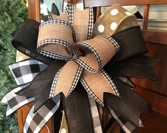 Handmade Farmhouse Bow: Wired Ribbon Country Decor